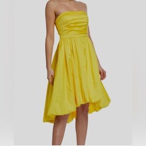 Adrian Mattox Yellow Taffeta Bubble Dress